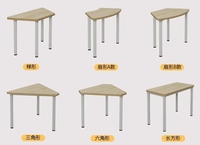 Ensemble de bureau et table pour étudiants jeunes en métal moderne, forme trapézoïdale, avec hauteur réglable pour une utilisation scolaire, table hexagonale