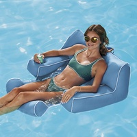 Silla Flotante Inflable de Malla para Adultos con Toldo, Material de PVC, Capacidad de 100-500 kg