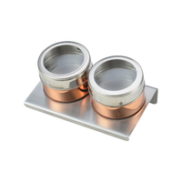 Vente chaude Ensemble portable en acier inoxydable pour café et thé Contenants pour sel et poivre Shakers à épices magnétiques
