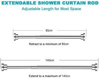 Tringle de douche télescopique réglable en acier inoxydable, anti-rouille, pour rideau de salle de bain