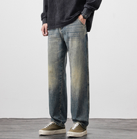 Jeans décontractés coupe bootcut taille mi-haute coupe ample personnalisés en denim vintage pour homme – Tendance automne-hiver, polyvalents et décontractés