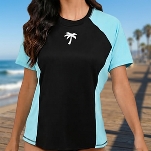 Traje de Surf de Manga Corta para Mujer, Protección UV, para Natación, Surf, Snorkel, Playa, Secado Rápido, Spandex/Nailon - Product Image 1