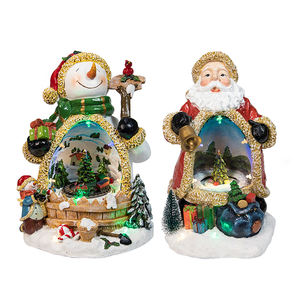 Casa de hadas en miniatura Pueblo de Navidad con lindas figuritas de hojalata de muñeco de nieve - Product Image 5