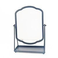 Miroir de table en métal Miroir de maquillage de table double face Miroir de bureau rond sur pied