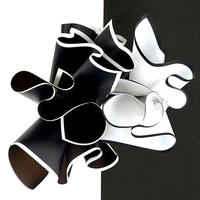 Emballage pour bouquet de roses en papier d'art double face enduit écologique, cadre noir et blanc, plastique mat imperméable, pour fleuriste