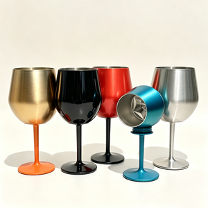 Regalo di Natale e Capodanno: Bicchiere da Vino in Acciaio Inox da 14oz con Stelo Staccabile, Doppia Parete Isolata <span class=keywords><strong>Sottovuoto</strong></span>, Calice da Vino per Feste - Product Image 1