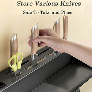 <span class=keywords><strong>Porta</strong></span>-Spice Organizer Rack a <span class=keywords><strong>parete</strong></span> <span class=keywords><strong>porta</strong></span>-coltelli portaoggetti scaffali per stoviglie mensola da cucina in acciaio inox - Product Image 3