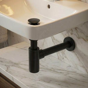 Ensemble de vidange de lavabo en laiton chromé avec <span class=keywords><strong>siphon</strong></span> pop-up et <span class=keywords><strong>siphon</strong></span> bouteille réglable pour hôtels, salles de bain et cuisines - Product Image 2