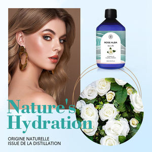 Hydrolat de Rosa Blanca Búlgara-Hydrosol orgánico para la cara del cabello-100% agua floral Rosa <span class=keywords><strong>Alba</strong></span> natural pura, destilación al vapor 500ML - Product Image 3