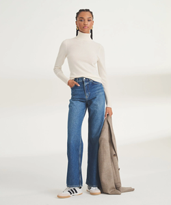 Maglione in Cashmere a Collo Alto dal Design Classico, Vestibilità Slim per Donna, in Lana e Cashmere - Product Image 6