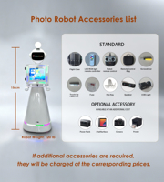 Borne photo robotisée pour événements et mariages, avec impression à distance et édition automatique, conception mobile pour service de location commerciale