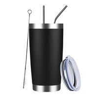 Gobelet isotherme en acier inoxydable de 20 oz à double paroi avec couvercle, pour voiture, grande capacité, minimaliste