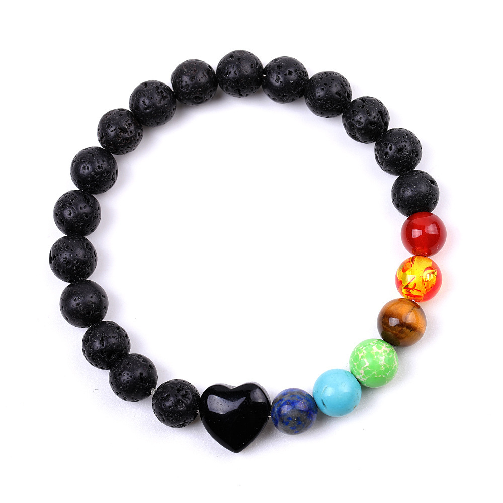 XH006A07Black agate Heart
