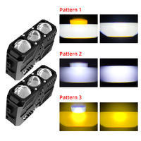 Projecteurs LED 170W pour Voiture, Phares Avant Moto, Feux Antibrouillard à 3 Lentilles, Feux de Grille Tout-Terrain 3000K 6000K