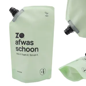 Custom Printed Reusable Food Grade Beverage Juice Water Milk Tea Coffee Plastic Packaging Bags Drink Spout Pouch