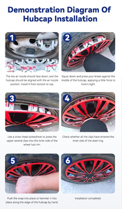 Suministros Automotrices Decoración para Ruedas de Coche <span class=keywords><strong>Tapacubos</strong></span> Coloridos Universales de 12-16 Pulgadas - Product Image 5