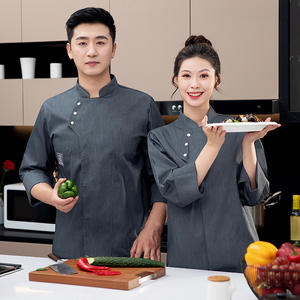 ชุดทำงานสำหรับเชฟชายหญิงแขนสั้นสำหรับโรงแรมโรงอาหารโรงแรมร้านอาหารเค้ก<span class=keywords><strong>ร้าน</strong></span><span class=keywords><strong>เบ</strong></span><span class=keywords><strong>เก</strong></span>อร์ชุดทำงานผ้าโพลีเอสเตอร์/ คอตตอน - Product Image 2