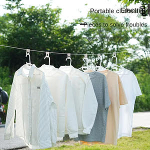 Sèche-linge portable rétractable sans perçage pour les voyages en plein air avec corde en nylon ABS pour une utilisation en hôtel et à l'intérieur - Product Image 2