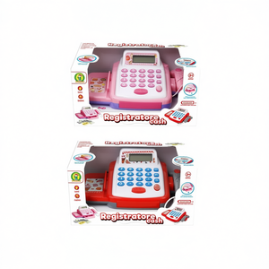 Caisse enregistreuse jouet avec lumières et sons 26x16x13 cm pour enfants, jeux de banque avec monnaie factice - Product Image 2