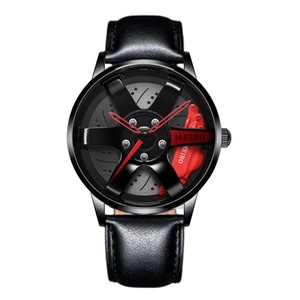 Reloj de pulsera de cuarzo para hombre con diseño creativo de rueda de coche, reloj deportivo de acero inoxidable. - Product Image 4