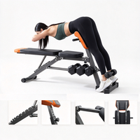 Chaise romaine pliable et banc d'extension dorsale - Banc de musculation multifonctionnel réglable en cuir pour entraînement à domicile