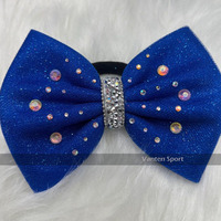 Personnalisé Filles Ombre Tulle Cheveux Arc Bijoux Strass Gymnastique Danse Cheer Bow