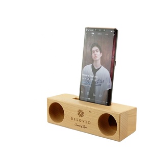 Soporte de <span class=keywords><strong>altavoz</strong></span> para teléfono móvil, amplificador de sonido de bambú para <span class=keywords><strong>Samsung</strong></span>, soportes de madera, soporte de escritorio - Product Image 2