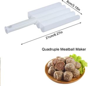 Molde para hacer albóndigas de 4 filas, para bolas de pescado, carne de res y arroz, herramientas de cocina para hacer albóndigas caseras, clips para hacer bolas de carne, utensilios de cocina - Product Image 2