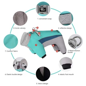 Экологичный классический дизайн шубы для животных: четырехногая, с цветовыми акцентами, из пружинящего волокна, с подкладкой из арктического флиса, ветрозащитная, водонепроницаемая. - Product Image 2