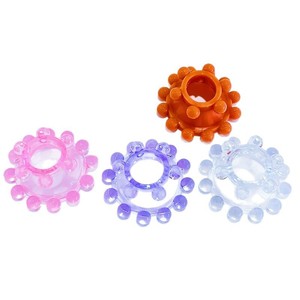 Anillo para pene de silicona multicolor con 18 cuentas, inserto externo colgante para estimulación adulta - Product Image 2