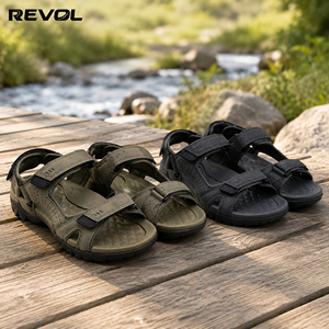 Sandales de randonnée sportives pour hommes REVOL, chaussures de marche confortables pour l'extérieur, chaussures aquatiques avec sangles réglables à boucles et crochets - Product Image 5