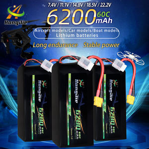 공장 22.2V 6570140 6200mAh 60C 맞춤형 폴리머 리포 드론 배터리 팩 고출력 충전식 - Product Image 2