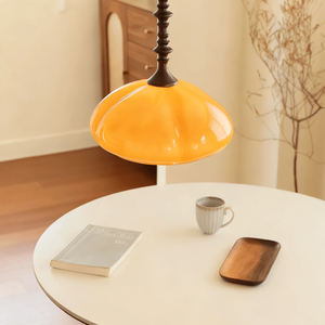 Lámpara <span class=keywords><strong>Colgante</strong></span> Nórdica Moderna Retro para <span class=keywords><strong>Restaurante</strong></span> o Cafetería, de Metal, Vidrio y Madera, LED de Alta Calidad, Nuevo Diseño Único, Lámpara <span class=keywords><strong>Colgante</strong></span> Citrus Bloom - Product Image 2