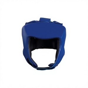 <b>Black</b> Boxing Gold Boxing Head Guard PU Leather Adjustable Buckle Closure Protective Clear Visor 7 Air Vents Unisex Adult - Product Image 3