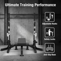 Rack de musculation multifonctionnel pour développé couché et squat, à charge par disques, en acier, usage commercial, avec système de sécurité pour la poitrine, équipement de musculation
