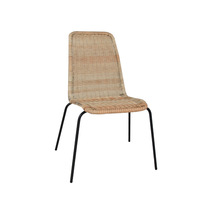 Chaise longue d'extérieur en rotin PE, chaise simple tressée en corde pour balcon, cour, jardin, terrasse