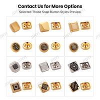 Bouton-pression carré Jinyi 12 mm personnalisé pour Dishdasha Thobe, en alliage de zinc, avec logo d'usine, marque OEM ODM, bouton à languettes pour Jubba
