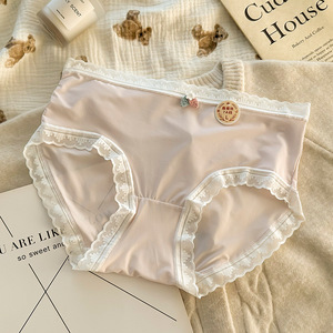 กางเกงในสตรีเอวกลาง ผ้าไหมน้ำแข็ง ระบายอากาศดี ลูกไม้ ยืดหยุ่น แห้งเร็ว บางเฉียบ เย็นสบาย เหมาะกับทุกสรีระ ขายส่ง - Product Image 3