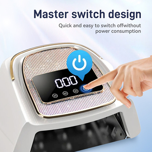 Đèn làm móng <span class=keywords><strong>UV</strong></span> LED không dây sạc lại 120W mới về, tích hợp màn hình LCD kim cương, dùng cho sơn gel - Product Image 2