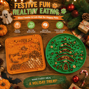 OEM Holiday Pet Licking <b>Mat</b> Slow Feeder Silicone Dog Bowl Christmas Halloween Design Food Grade Pet Bowl Lick Pad - Product Image 4