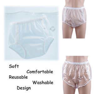 Pantaloni da allenamento trasparenti lavabili <span class=keywords><strong>per</strong></span> adulti, regolabili con chiusura a scatto, impermeabili, anti-perdita, riutilizzabili, <span class=keywords><strong>per</strong></span> incontinenza, con copertura in plastica PE - Product Image 5