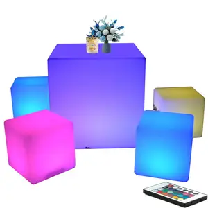 Modern açık LED küp oturak aydınlatma <span class=keywords><strong>l</strong></span>-boyutu plastik Bar sandalyeler için otel ve <span class=keywords><strong>L</strong></span> ambalaj ile bahçe ledi bahçe küp - Product Image 3