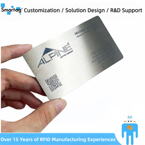 Carte de visite en métal NFC personnalisée NTAG213 avec interface de communication RFID 13,56 MHz, étiquette mini étanche, impression de code QR, <span class=keywords><strong>Smartag</strong></span> - Product Image 1