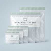 Sachet personnalisé imprimé, compatible micro-ondes, en PET/CPP, scellé sur 3 côtés avec soupape de vapeur, pour l'emballage de plats préparés et de légumes