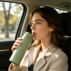 Custom 24oz Leak-Proof BPA Free Double Wall Vacuum Insulated Stainless Steel Sports Travel <strong>Water</strong> <strong>Bottle</strong> with Straw <strong>Slim</strong> - Product Image 6