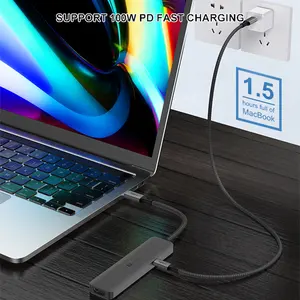 Station d'accueil pour ordinateur portable et adaptateurs d'alimentation USB C industriel 3.0 HUB Macbook Port 7 en 1