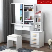 Coiffeuse Miroir de Célébrité Internet, Luminaire Moderne et Simple, Bureau de Maquillage Multifonctionnel pour Petit Appartement ou Salon