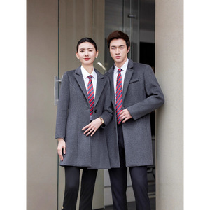 Autumn Winter Professional Wool Coat Men Women Long Sleeve Workwear Formal Business Wear For Office Commuting - Product Image 3