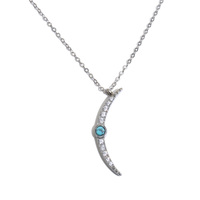 Collier pendentif en pierre naturelle turquoise lune JINYOU 4398, collier à breloque en acier inoxydable, bijoux pour femmes