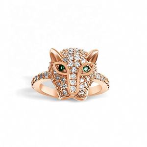 Anello Gemnel <span class=keywords><strong>2026</strong></span> in Argento 925 Placcato Oro con Leopardo, Gioielleria Artigianale di Alta Qualità - Product Image 6